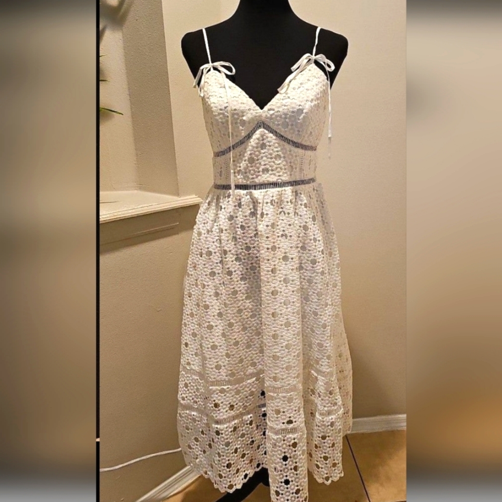 Bardot embroidered dress - White size 6 / Small